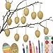 Produktbild Papierdrachen 12 braune Ostereier aus Pappmaché | Klassische Osterdekoration für Zweige und Ostergestecke | Eier zum Bemalen und Beschriften 4x6 cm | Ostern