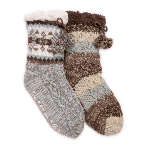 MUK LUKS Womens 2pk Tall Cabin Socks