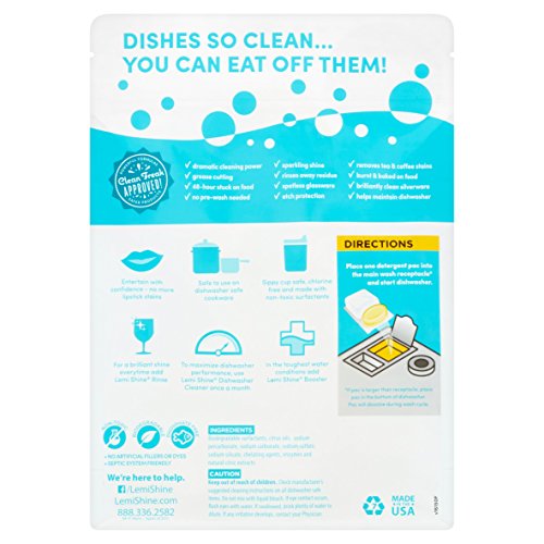 Lemi Shine Natural Dishwasher Detergent Pods | Powder & Gel Combo Dish Detergent With Powerful Citric Extracts | All-In-One Dishwasher Tablets | Natural Lemon Scent - 25 Ct Each (Pack Of 2) #TOP1