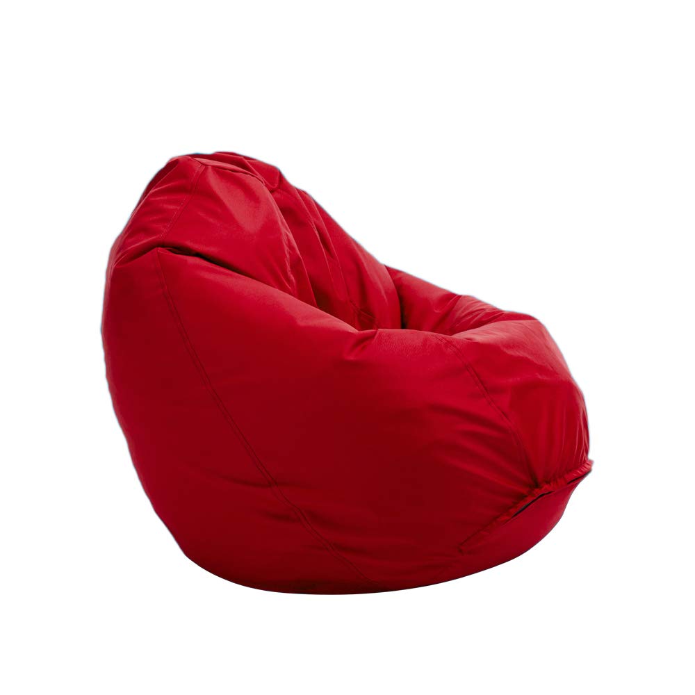 Bruni Pouf Classico XL en Rouge – Gros Pouf Salon/Chambre pour Adultes, Pouf Poire géant, Bean Bag intérieur et extérieur avec Housse Lavable en Machine