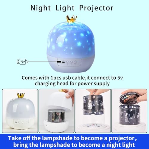 Stars Lamp XG-HG-1 21 Sets Of Films Ocean Night Light Projector, Kids Projector For Bedroom, Stars Projector For Ceiling, 360 Degree Rotation Kids Night Light For Decorating Party,Birthdays,Christmas Gifts thumb #5