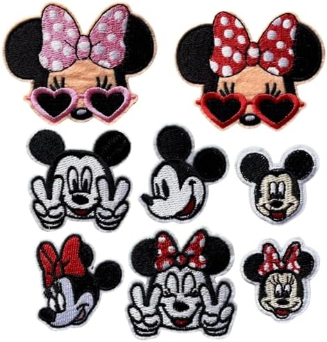 8pcs Cute Mouse Embroidery Patches Iron on/Sew on Anime Applique Embroidered Repair Patch Fashion Accessories Collection Gifts for Clothing Jacket Jeans Backpack Hat Vests image 4