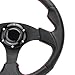 YEHICY 320mm 12.5'' Car Racing Steering Wheel PVC Leather Flat Drift Game Race Style Steering Wheel with Red Stitch and Horn Button