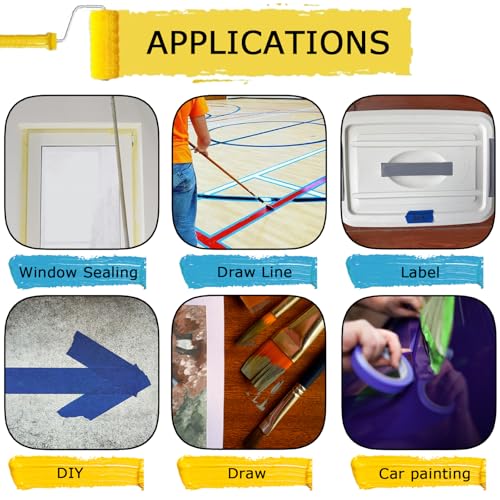 4 rolls premium painters tape blue tape masking tape paint tape for multi-purpose painting painter39s diy crafts arts 88yd 094in22yd4 decoration labeling no residue easy removal