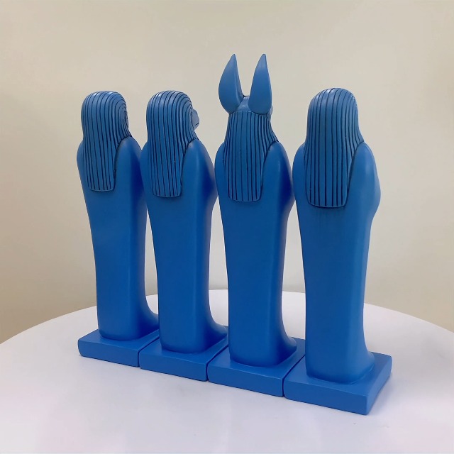 Juego de 4 estatuas de dioses egipcios en resina miniatura 7