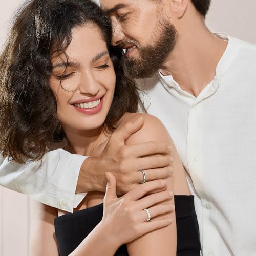 Sun and Moon Ring Set 925 Sterling Silver Adjustable Promise Rings for Couples Bestie Rings Matching Ring Celestial Jewelry Gifts for Best Friends Couples Mother Daughter3