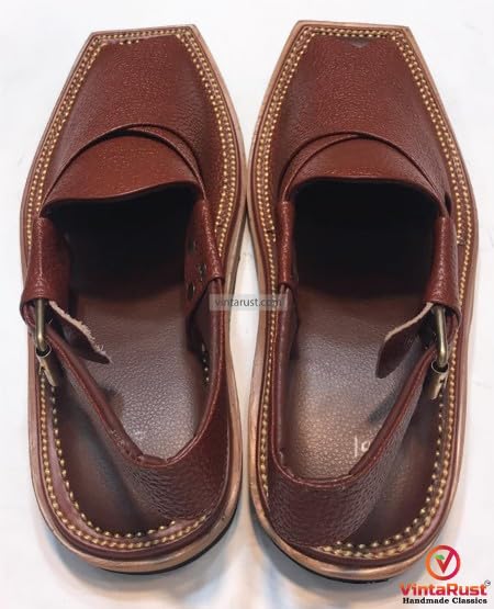 Handmade Kaptaan Chappal, Pure Leather Dotted Textured Sandals, Traditional Peshawari Chappal3