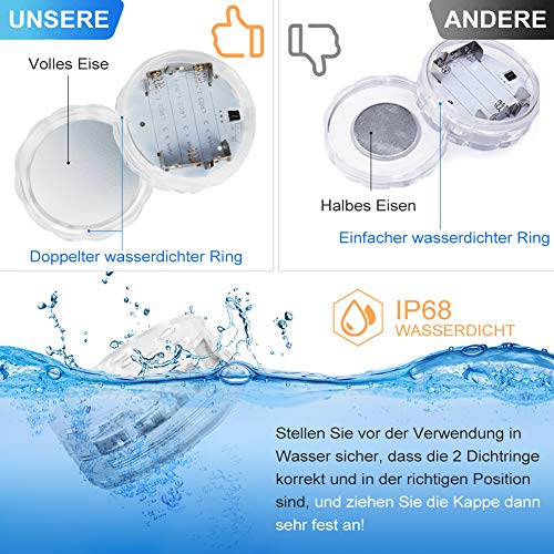 Sanfant Poolbeleuchtung Unterwasser, Magnetisch Wasserdichtes Unterwasser Licht, 13 LEDs RGB Farbwechsel, Unterwasser… – Bild 3