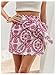 WDIRARA Women's Allover Print Knot Side High Waist Wrap Skirt Zipper Back Boho Mini Skirt Red Small