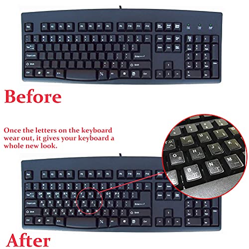 Pegatinas transparentes para teclado coreano, 2 piezas miniatura 3