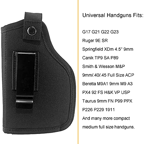 Depring Concealed Carry Holster Carry Inside Or Outside The Waistband Universal Fits Handgun With Laser Or Light Attachment Black #TOP1