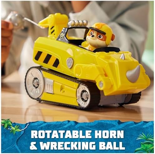PAW PATROL Jungle Pups Rubble figürlü Gergedan Aracı (temel araç), 3 yaşından büyük çocuklar için oyuncak - Görsel 5