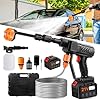 DeeprBetter Nettoyeur Haute Pression sans Fil, 55Bar Nettoyeur Haute Pression Batterie de 18000mAh, Pistolet Haute Pression sans Fil avec Buse Réglable 6-en-1, Laveur Haute Pression, Jardin