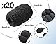 ZoeTekway 20 Stücke Schwarz Popschutz Kopfhörer Mikrofon Schaumstoff Spuckschutz Windschutzscheibe für Bühnenperformance Treffen(Höhe 40 mm)