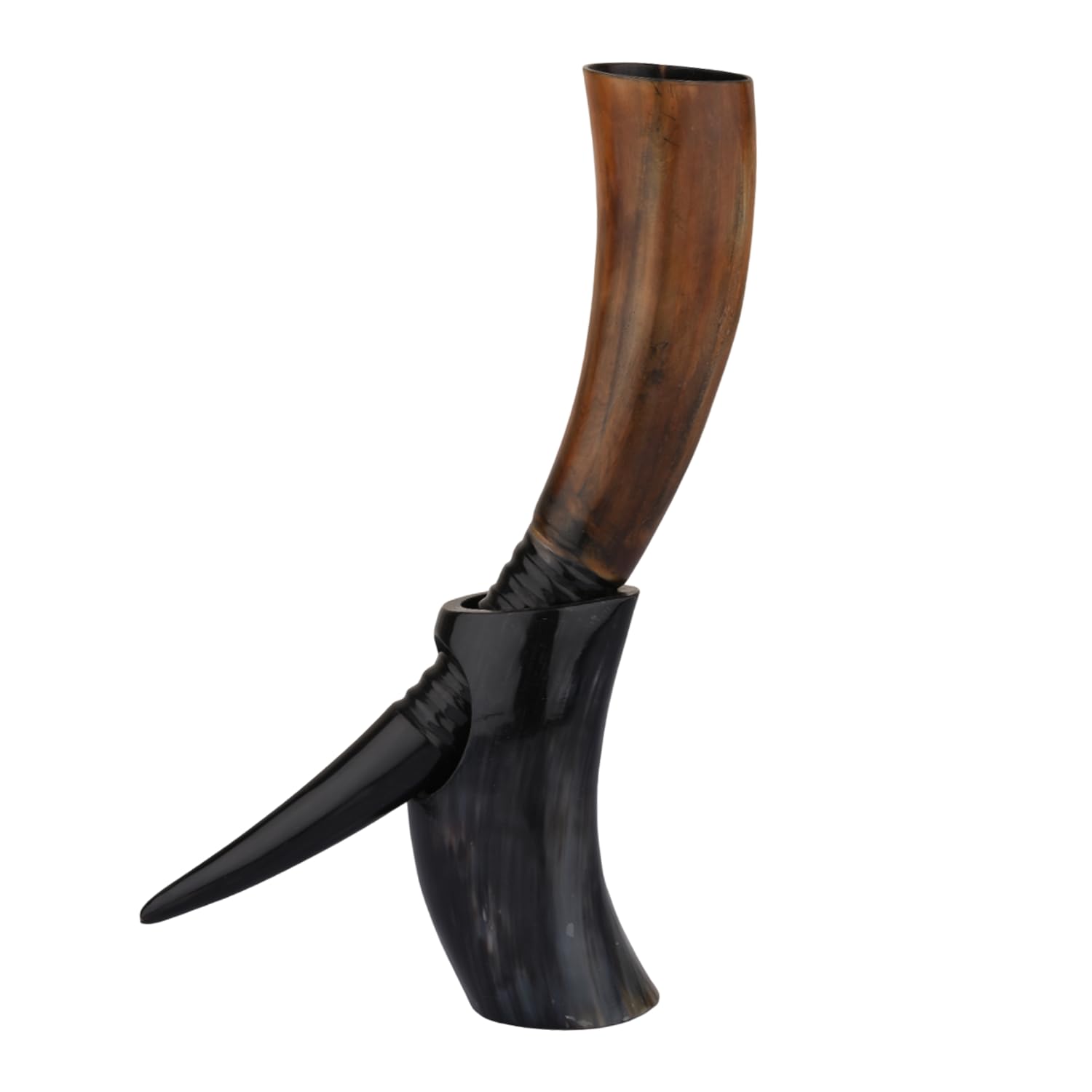 Handicrafts Home Auger Midnight Real Ox Horn Drinking Horn With Stand Handmade Beer Viking Vessels New Years Gift