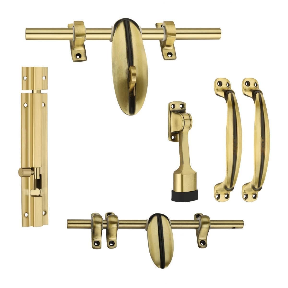 Orbit Shine Single & Double Door Set | Elegant Hardware Kit for Home and Office Doors, Brass Antique Finish (B0DF5KW1VK) Amazon Price History, Amazon Price Tracker