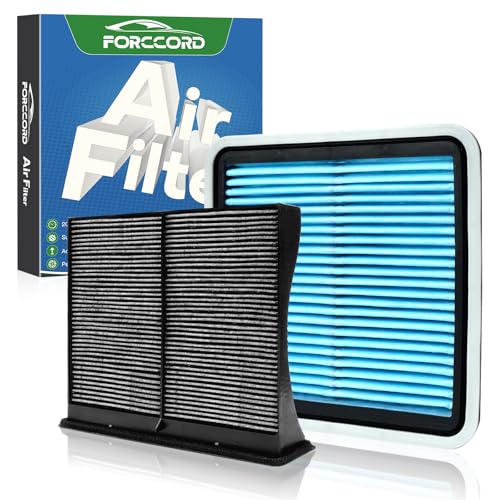 Forccord Cabin & Engine Air Filter Fit for Subaru Forester 2009-2018 H4 2.5L Forester 2014-2018 H4 2.0L Activated Carbon Cabin Filter Replacement CF10930 16546AA090 Car Accessories