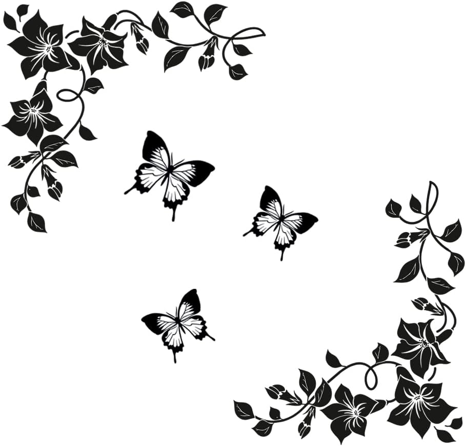 Decals Design Stickerskart Wall Stickers Lovely Butterflies Living Room (Wall Covering Area: 120x90cm ,Product Dimensions: 50x70cm)