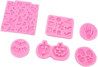 Pssopp Molde de bolo, molde de abóbora 3D 6 peças molde de silicone de Halloween molde de fantasma de abóbora para decoração de bolo decoração de cupcake doce artesanato faça você mesmo