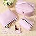 Huhumy 3 Pieces Makeup Bag Set for Women Cute Seersucker Cosmetic Pouch Travel Toiletry Bag Preppy Small Makeup Purse Pouch Aesthetic Skincare Brushes Storage Organizer for Women(Pink)