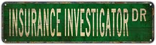 Vintage Decor Wall Signs Insurance Investigator Insurance Investigator Gift Insurance Tin Sign Wall Decor 16 x 4inch