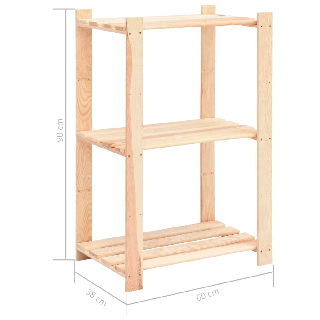 Générique Étagères de Rangement à 3 Niveaux 10 pcs 60x38x90 cm Pin 150 kg,Entreprise & Industrie,Stockage Industriel,Étagères industrielles,3051124