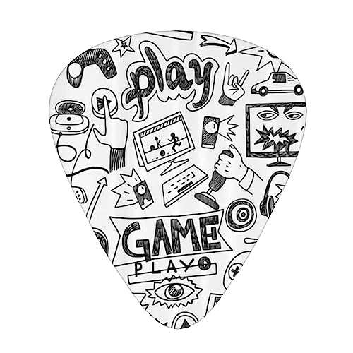 ゲーム ギターピック Guitar Pick 12枚セット ティアドロップ型 エレキギター/アコースティックギター/クラシックギター/ベース等の練習に最適な12枚セット
