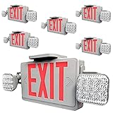 Ciata Emergency LED Exit Sign Combo with 90-Minute Battery Backup and Adjustable Ultra-Bright LED...