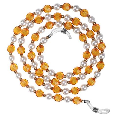 Xidan FL1 Pearls Beads Design Eyeglass Chains Sunglass Holder Strap Cord Lanyard with a Bonus Cover