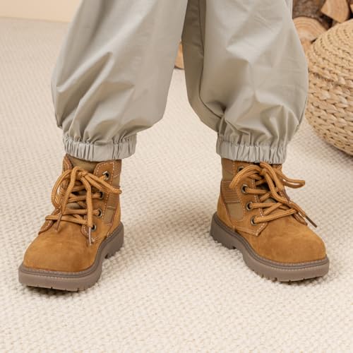 KIDSUN Toddler Boys Girls Boots Kids Work Boots Winter Snow Boots Lace Up Hiking Outdoor Boots (Toddler/little Kid) 5