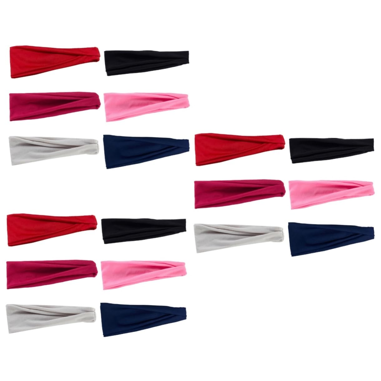 Mipcase 18pezzi Fasce Elastiche Sportive Assorbenti Per Sweatband Da Per Yoga Jogging e Attività Fisica