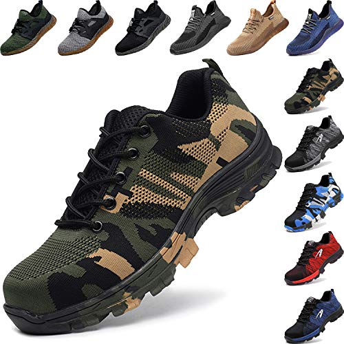 BAOLESEM Sicherheitsschuhe Herren S3 Arbeitsschuhe Herren Damen s3 Leicht Schutzschuhe mit Stahlkappen Sportlich Atmungsaktiv
