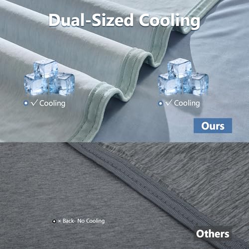 Image of CHOSHOME Cooling Blanket for Hot Sleepers - Summer Blanket Thin Soft Lightweight Breathable Double Side Enhanced Cooling for Hot Flashes, Night Sweats, Bed, Couch (Ice Blue, 96 x 102 inches)