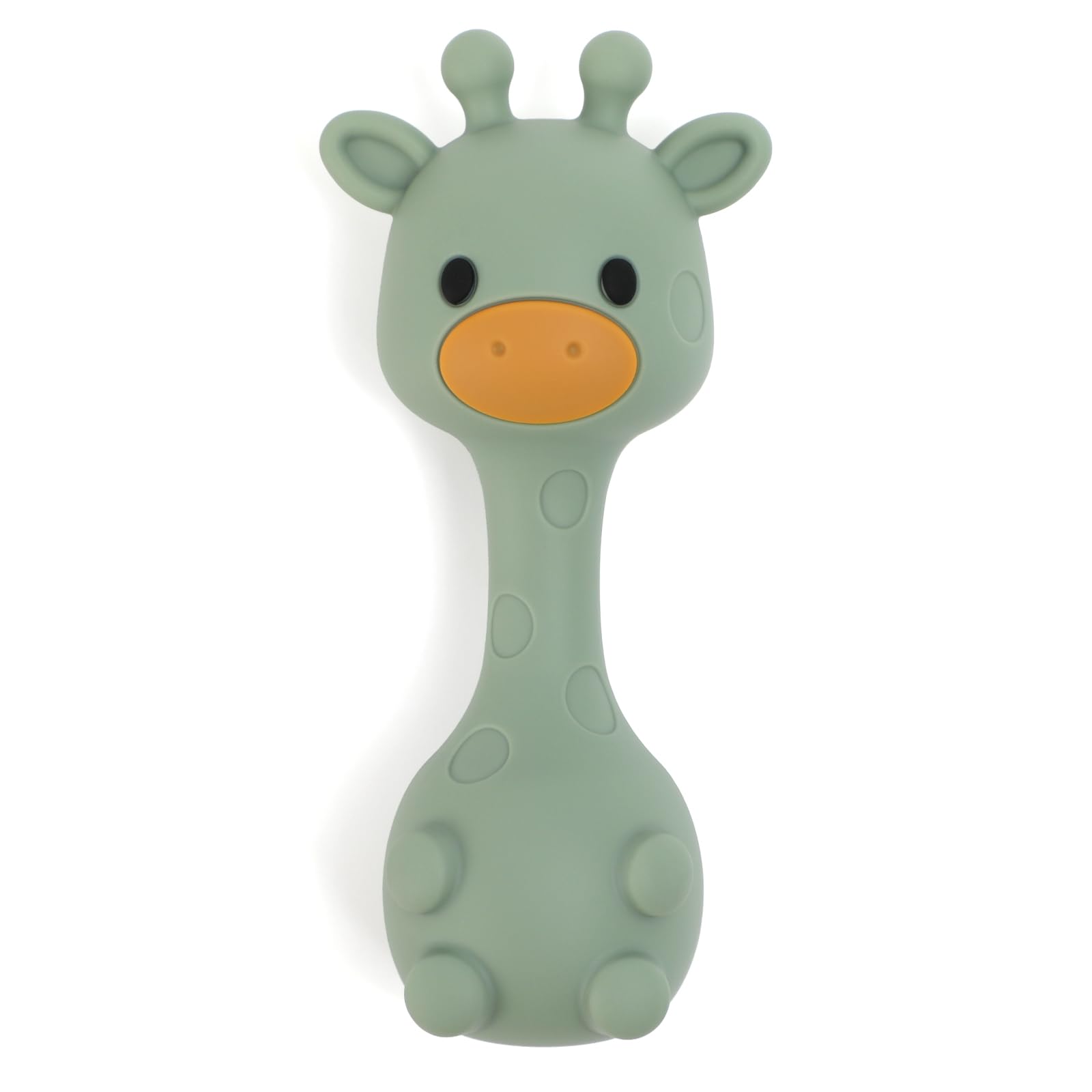Little Giraffe Shaker Rattle Toy for Baby | Food Grade Silicone Sensory Teething Toy | Easy to Grip | BPA Free (Sage)