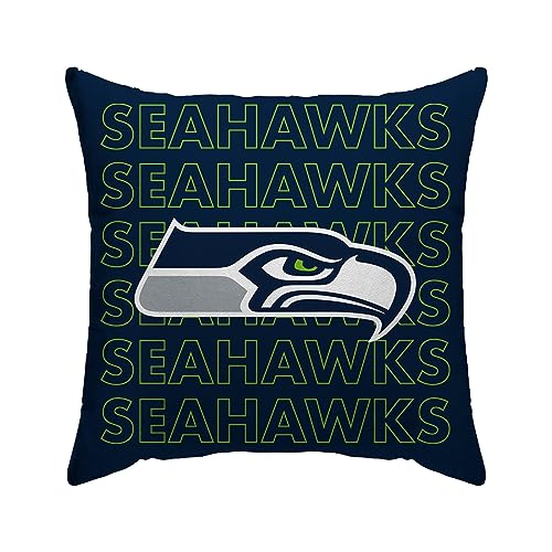 Pegasus Home Fashions Seattle Seahawks 18'' x 18'' Echo Wordmark Poly Span D-cor Pillow