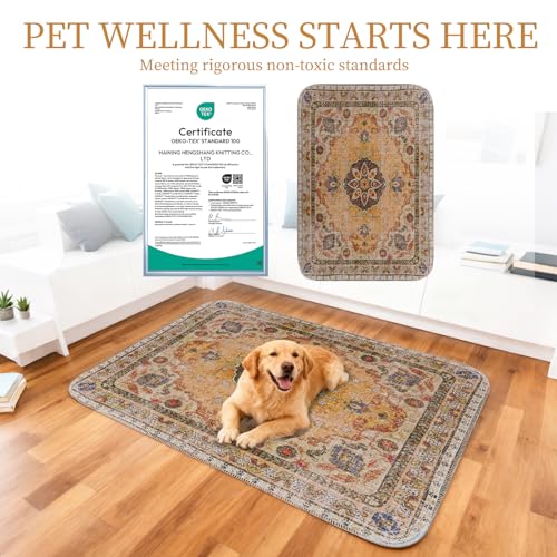 Image of Homimp Washable Pee Pads for Dogs, 2 Pack Reusable Puppy Pads Waterproof, Absorbent and Leakproof Dog Pee Pads, Non Slip Puppy Training Pads, Pet Mat for Floor,Crate,Couch,Whelping,Khaki, 36 inchx41 inch