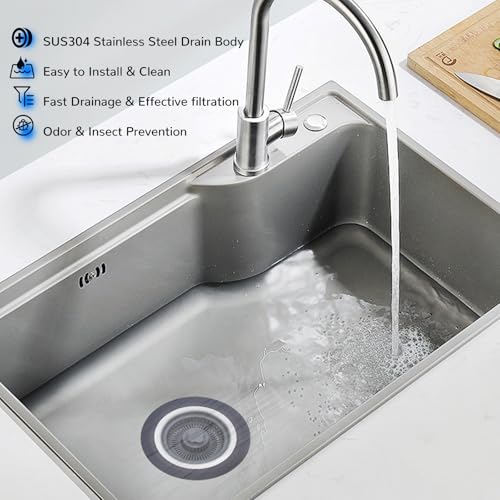 Colador para fregadero de cocina 3 en 1 de acero inoxidable miniatura 7