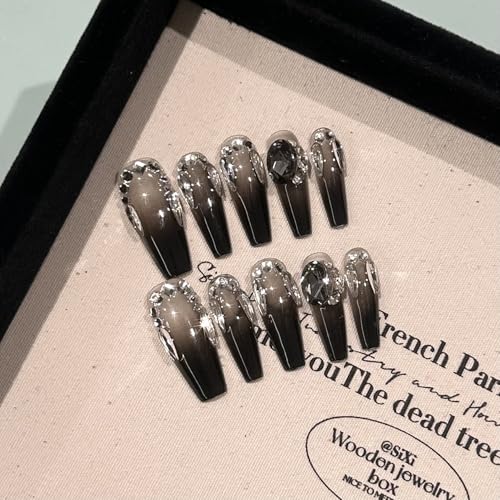 GLORS �v���X�I���l�C�� �����O�{�����` �u���b�N�O���f�[�V���� �V���o�[�_�C�������h�f�U�C�� 10�s�[�X (Large, LS)