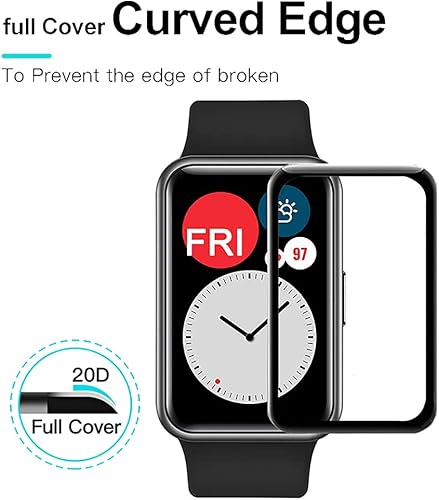 Miniatura 5 de PORRVDP Protector de pantalla curvado 3D para Huawei Band 7 (2022), paquete de 3 películas protectoras suaves para reloj inteligente (no vidrio