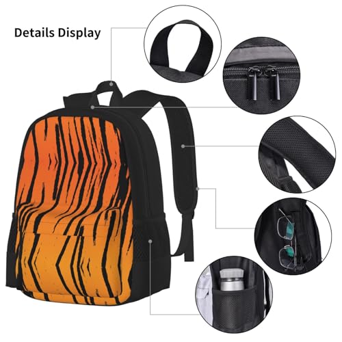 Sac à dos tigre à rayures réglable avec sa trousse et son sac repas - 5