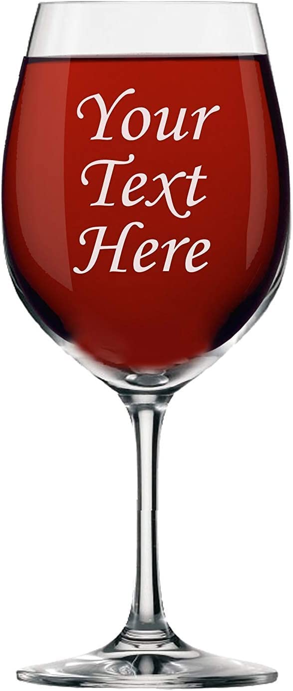 Incrizma Personalized Wine Glass with Stem - Engraved with Your Custom Text 350ml, Set of2 | Customized Wine Glasses | Birthday Anniversary Wedding Marriage Engagement Gift | Gifts for Men Women
