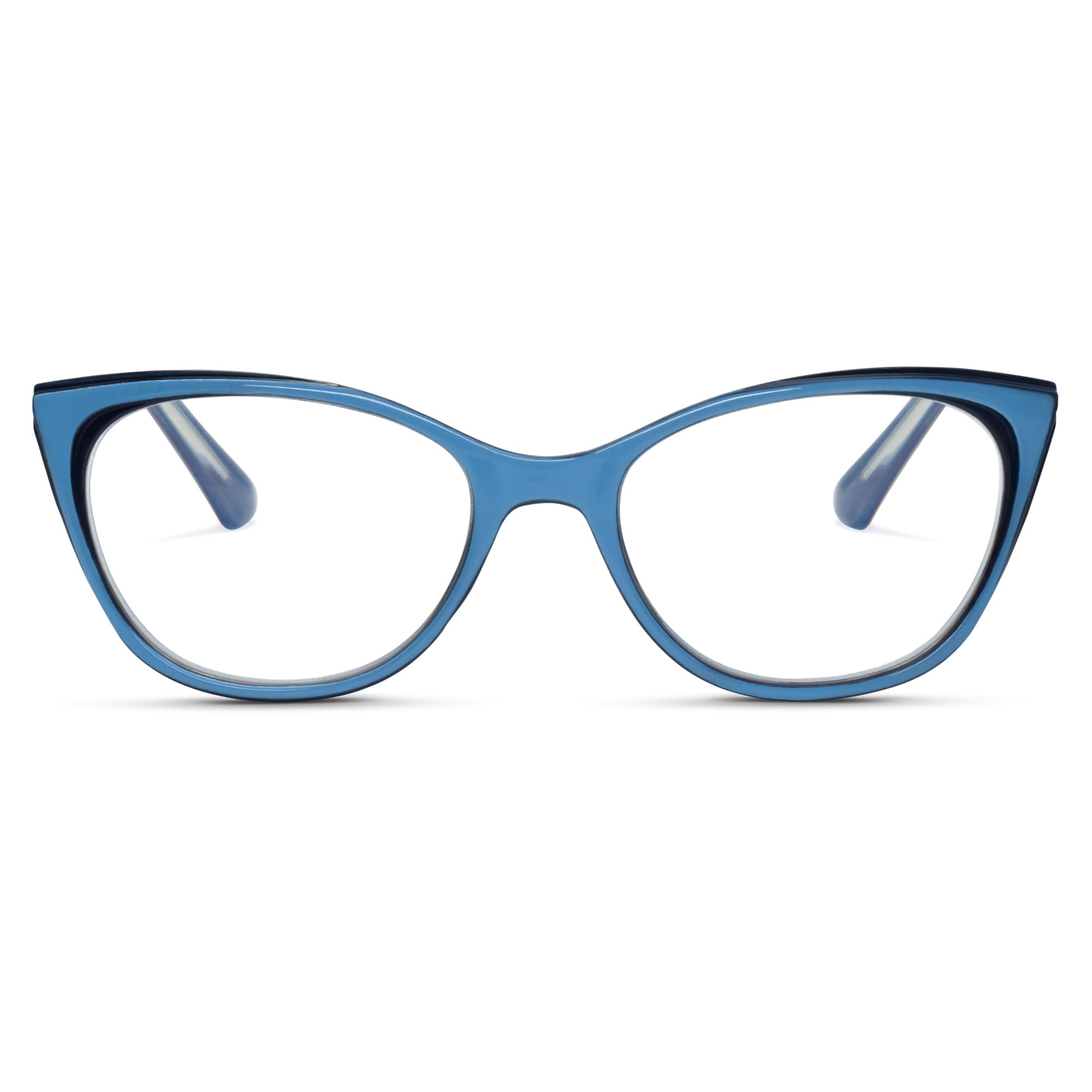 2Seelife Women's Pacific Blue Narrow Cat Eye Reading Glasses For – Small–Medium Fit, Sturdy Frame, Spring Hinges, Stylish Cateye Readers, +1.00