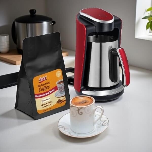 Miniatura 7 de Sadaf Cafetera mediterránea One-Touch - Cafetera eléctrica turca, griega y armenia - Cafetera de acero inoxidable - Control de espuma y sensor de