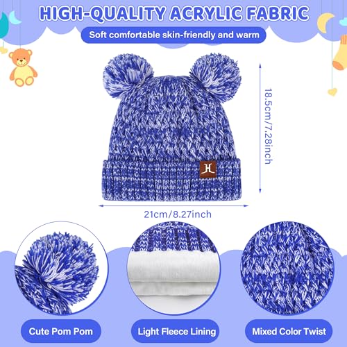 Toddler Kids Winter Hats Scarf Touchscreen Gloves Set Knit Pom Beanie Neck Warmer for Girls Boys 2-7 Year Old Gifts2