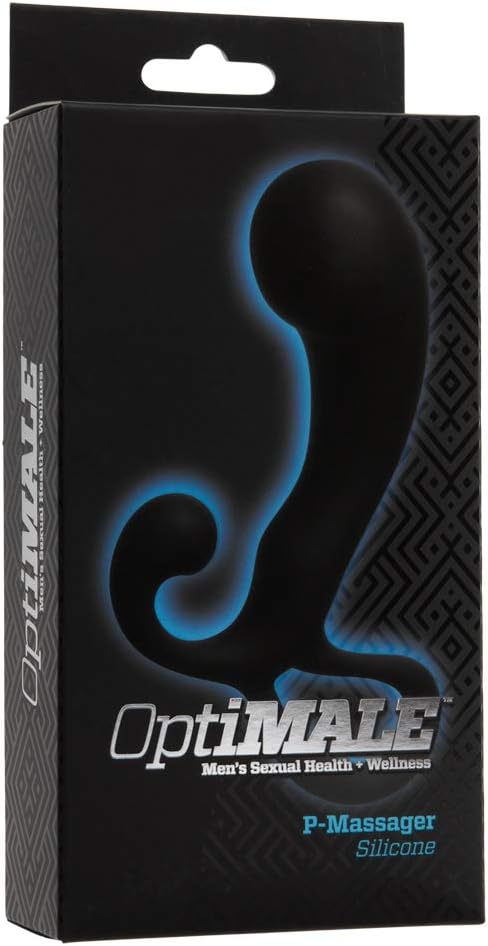 Doc Johnson OptiMALE - P-Massager - Silicone - Prostate and Perenium Stimulator - Black