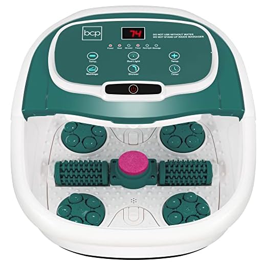 Best Choice Products Portable Motorized Automatic Heated Shiatsu Foot Bath Massage Spa w/Pumice Stone, Medicine Box, Rollers, Adjustable Heat, Water Jets, Waterfall, Acupuncture Points, Drain - Blue