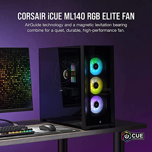 Image of CORSAIR ML140 RGB Elite, 140mm Magnetic Levitation RGB Fan with AirGuide, Single Pack