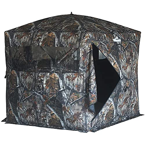 THUNDERBAY Gobbler Lodge 5-Side Hunting Blind, 4 Person Ground Blind for Deer Hunting, 300D Oxford Fabric Deer Blind, JX Hardwood Camo Pattern - Thumbnail 6