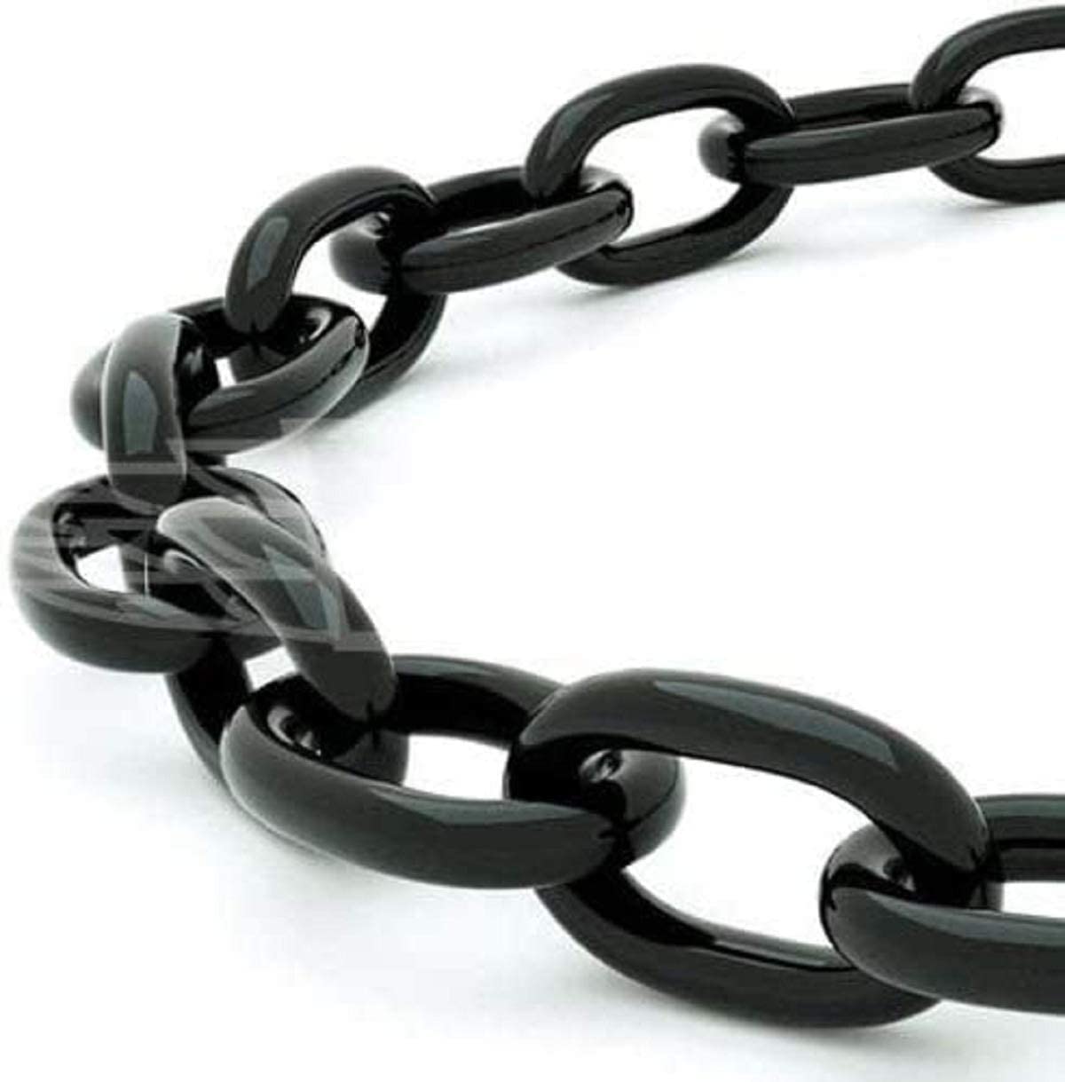 Barrera de cadena de plástico de 5 metros, cadena de eslabones de plástico duradera, barrera decorativa para jardín, valla de seguridad sanitaria (negro)