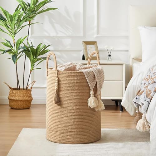Image of 2GUDD Jute Laundry Bag for Clothes | Laundry Basket for Clothes | Clothes Basket | Toy Storage Basket for Storage (JUTE, 12 x 15 inch)